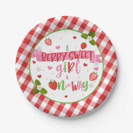 Een Berry Sweet Girl is onderweg Papieren Bordje