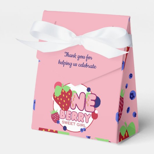Een Berry Sweet Girl Party Favor Box Bedankdoosjes (Voorkant Zijde)