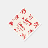 Een Berry Sweet Hand Drawn Aardbeien Baby shower Servet (Hoek)