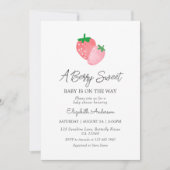 Een Berry Sweet Strawberry Baby shower uitnodiging (Voorkant)