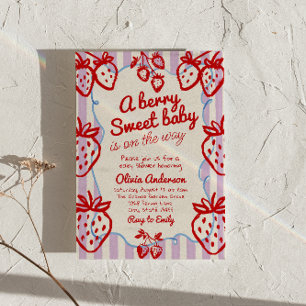 Een bes Sweet Baby Hand Drawn Retro Baby shower Kaart