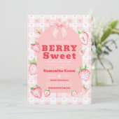 Een bes zoete baby shower kaart (Staand voorkant)