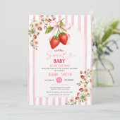Een Bes Zoete Kokette Baby Shower Uitnodiging (Staand voorkant)
