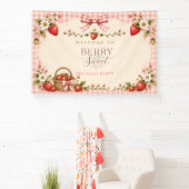 Een bes zoete verjaardagsfeestbanner spandoek (Insitu)
