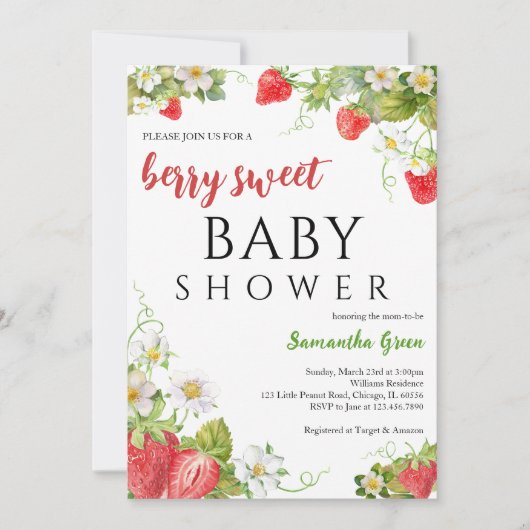 Een besachtig Baby shower Kaart (Voorkant)