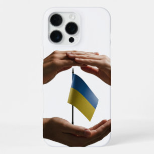 een beschermend schild rond een kleine Oekraïense  iPhone 16 Pro Max Hoesje