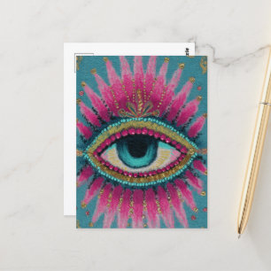 Een beschermend slecht oog briefkaart
