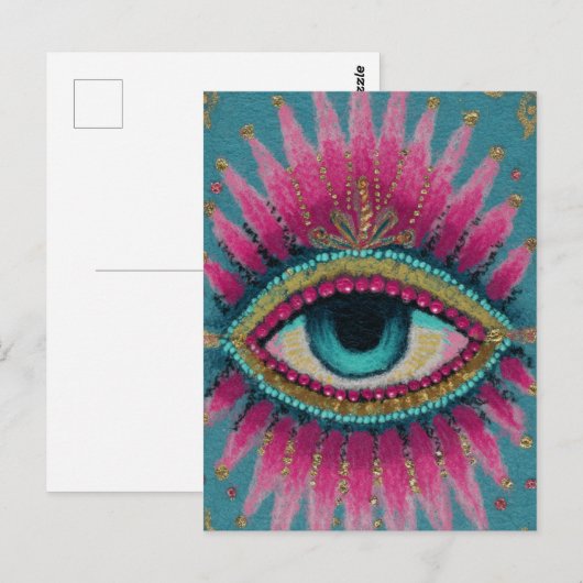 Een beschermend slecht oog briefkaart (Voorkant / Achterkant)