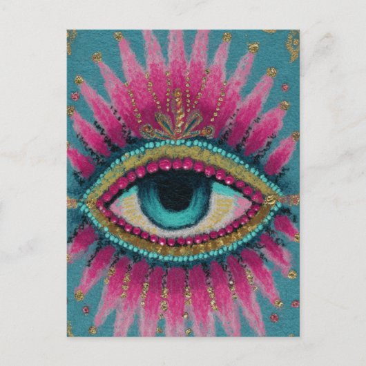 Een beschermend slecht oog briefkaart (Voorkant)