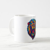 Een beschilderde leeuw koffiemok (Voorkant links)
