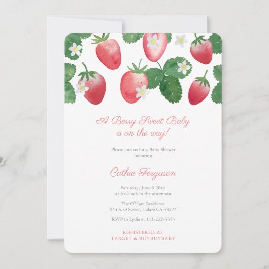 Een besmeurde Baby is onderweg naar de aardbeiendo Kaart (Voorkant)