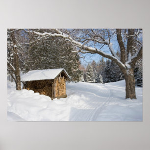 Een besneeuwd landschap bij het Little Lyford Pond Poster