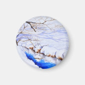 Een besneeuwde beek magneet (Voorkant)