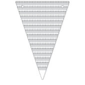 Een besneeuwde bergketen onder een helderblauwe s vlaggetjes (Tweede vlag)