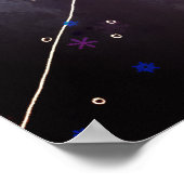 Een besneeuwde nacht poster (Hoek)