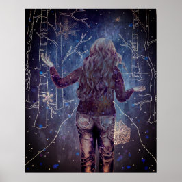 Een besneeuwde nacht poster