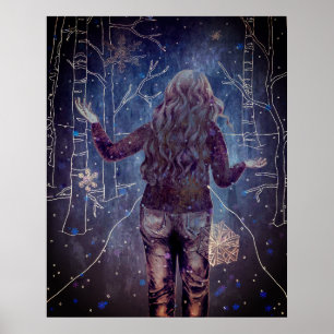 Een besneeuwde nacht poster