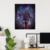 Een besneeuwde nacht poster (Thuiskantoor)