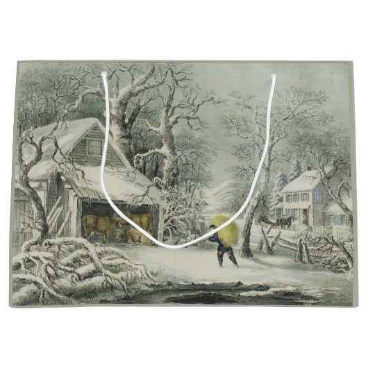 Een besneeuwde ochtend groot cadeauzakje (Voorkant)