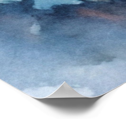 Een besneeuwde winterscène poster (Hoek)