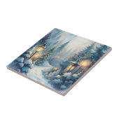 Een besneeuwde winterscène tegeltje (Zijkant)