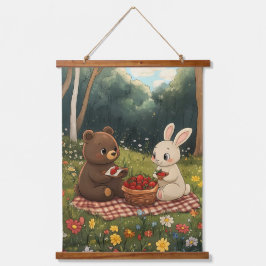 Een Bessengek Picknick in de Weide Hangend Wandkleed