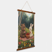 Een Bessengek Picknick in de Weide Hangend Wandkleed (Gebogen)