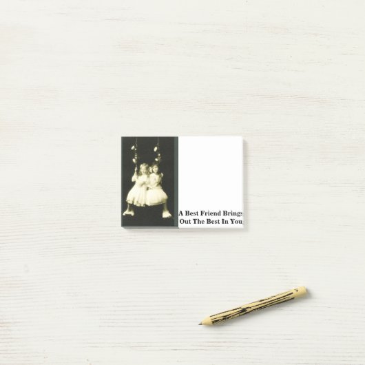 Een beste vriend brengt het beste in jou post-it® notes (Op bureau)