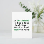 Een beste vriend is als een vier bladluiken. briefkaart (Staand voorkant)