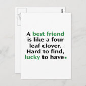 Een beste vriend is als een vier bladluiken. briefkaart (Voorkant / Achterkant)
