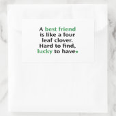 Een beste vriend is als een vier bladluiken. rechthoekige sticker (Tas)