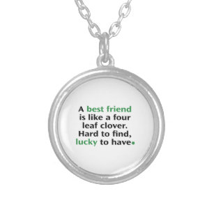 Een beste vriend is als een vier bladluiken. zilver vergulden ketting