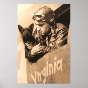 Een beste vriend van piloten - Terrier en vechter  Poster