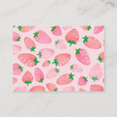 Een beszoete aardbei Baby shower Informatiekaartje (Achterkant)