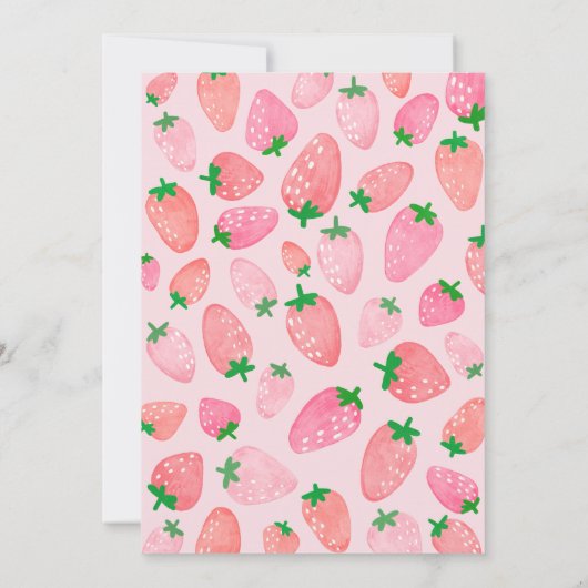 Een beszoete aardbei Baby shower Kaart (Achterkant)