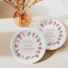 Een beszoete aardbei Baby shower Papieren Bordje