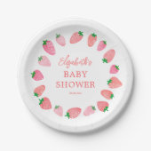 Een beszoete aardbei Baby shower Papieren Bordje (Voorkant)