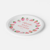 Een beszoete aardbei Baby shower Papieren Bordje (Gekanteld)