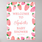 Een beszoete aardbei Baby shower welkom Poster (Voorkant)