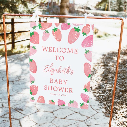 Een beszoete aardbei Baby shower welkom Poster