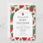 Een beszoete aardbei roze Baby shower Kaart (Voorkant)