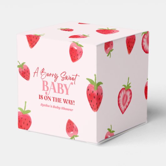 Een beszoete Baby aardbei Baby shower Bedankdoosjes (Achterkant)