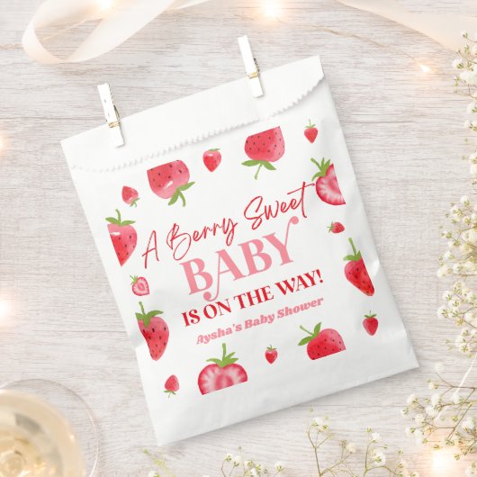 Een beszoete Baby aardbei Baby shower Bedankzakje (Geknipt)
