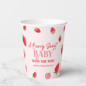 Een beszoete Baby aardbei Baby shower Papieren Bekers (Achterkant)
