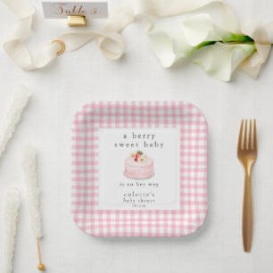 Een beszoete Baby aardbei Baby shower Papieren Bordje
