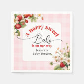 Een beszoete baby aardbei baby shower servet (Voorkant)