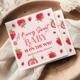 Een beszoete Baby aardbei Baby shower Servet