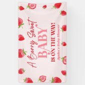 Een beszoete Baby aardbei Baby shower Spandoek (Verticaal)