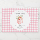 Een beszoete Baby aardbei Baby shower Sparkling Wijnetiket (Enkel label)