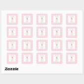 Een beszoete Baby aardbei Baby shower Vierkante Sticker (Vel)